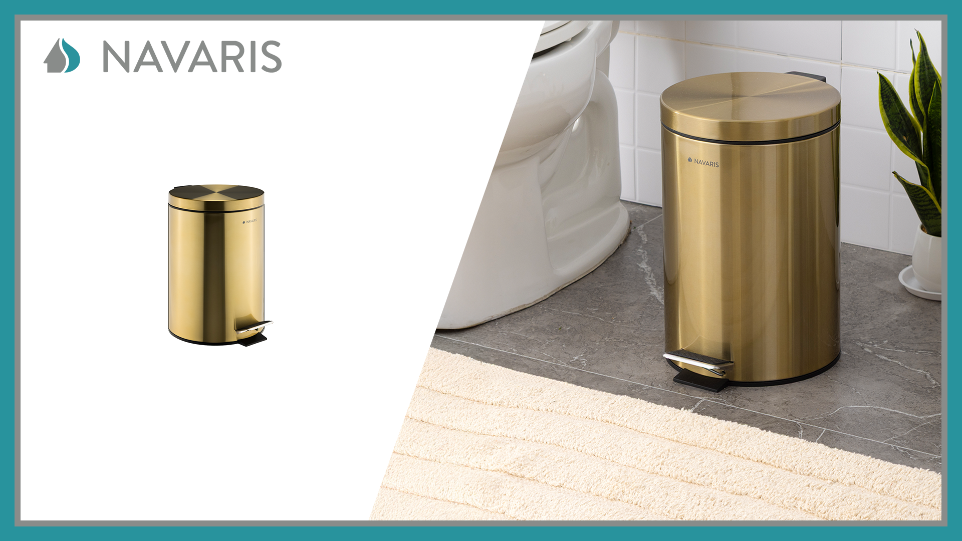 Amazon.com: Navaris Gold Pedal Bin 3.2 gal (12 Litre) - 12L